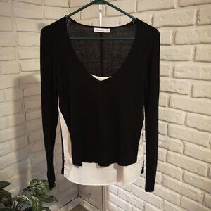 Reitmans Ladies Black & White Lightweight Fooler Sweater